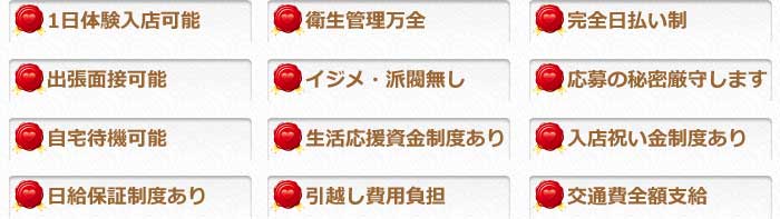 待遇一覧｜広島・風俗・求人｜カサブランカ求人｜